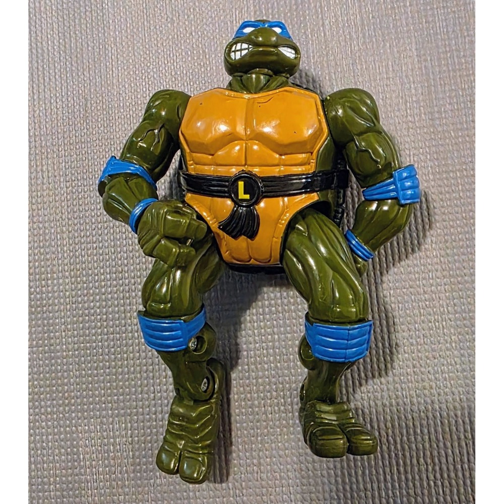 Vintage 1996 TMNT Coil Force Mighty Mech Leonardo 5" Figure Turtles